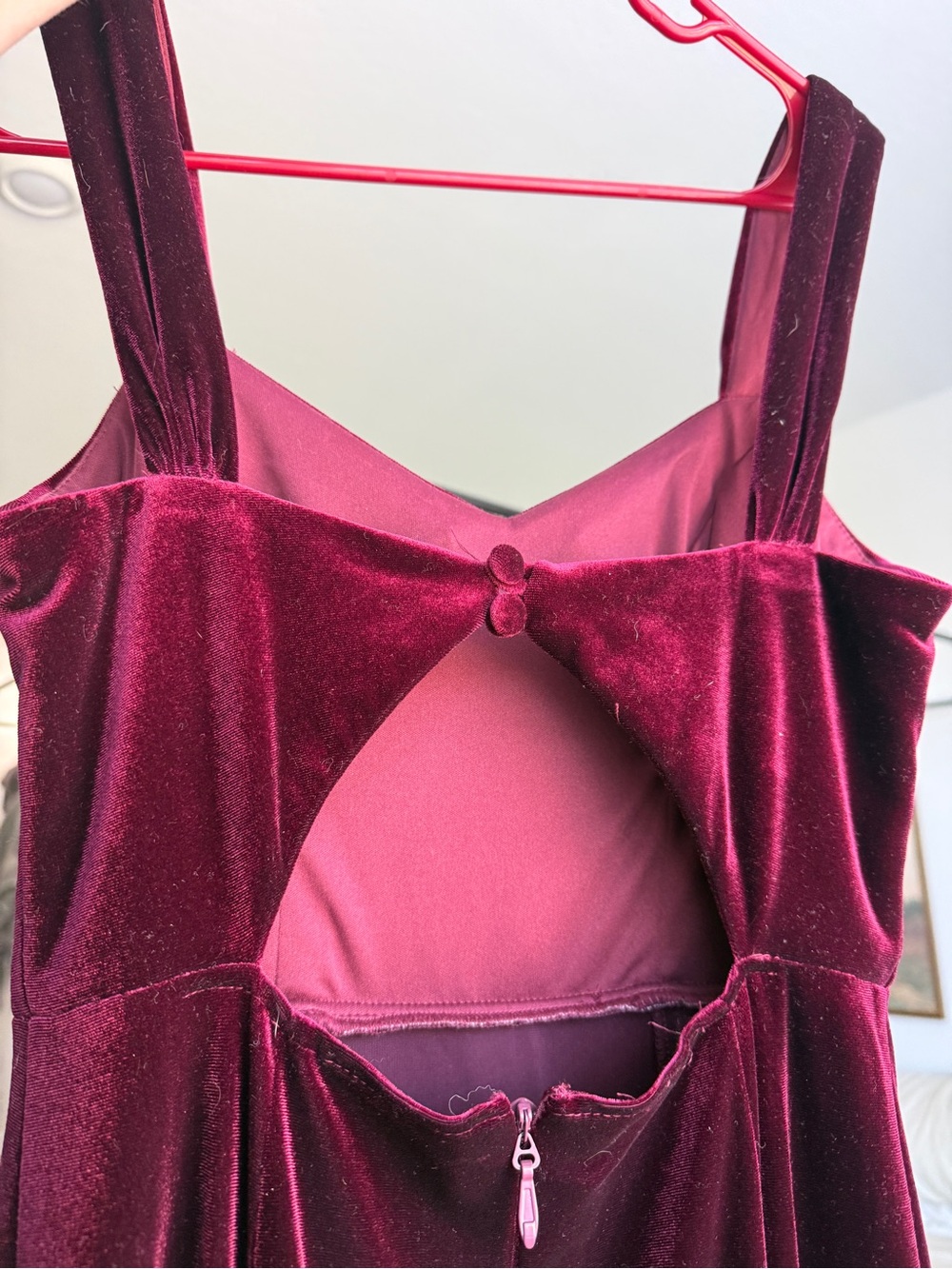 Azazie Deep Wine Velvet Maxi Dress - Picture 4 of 6
